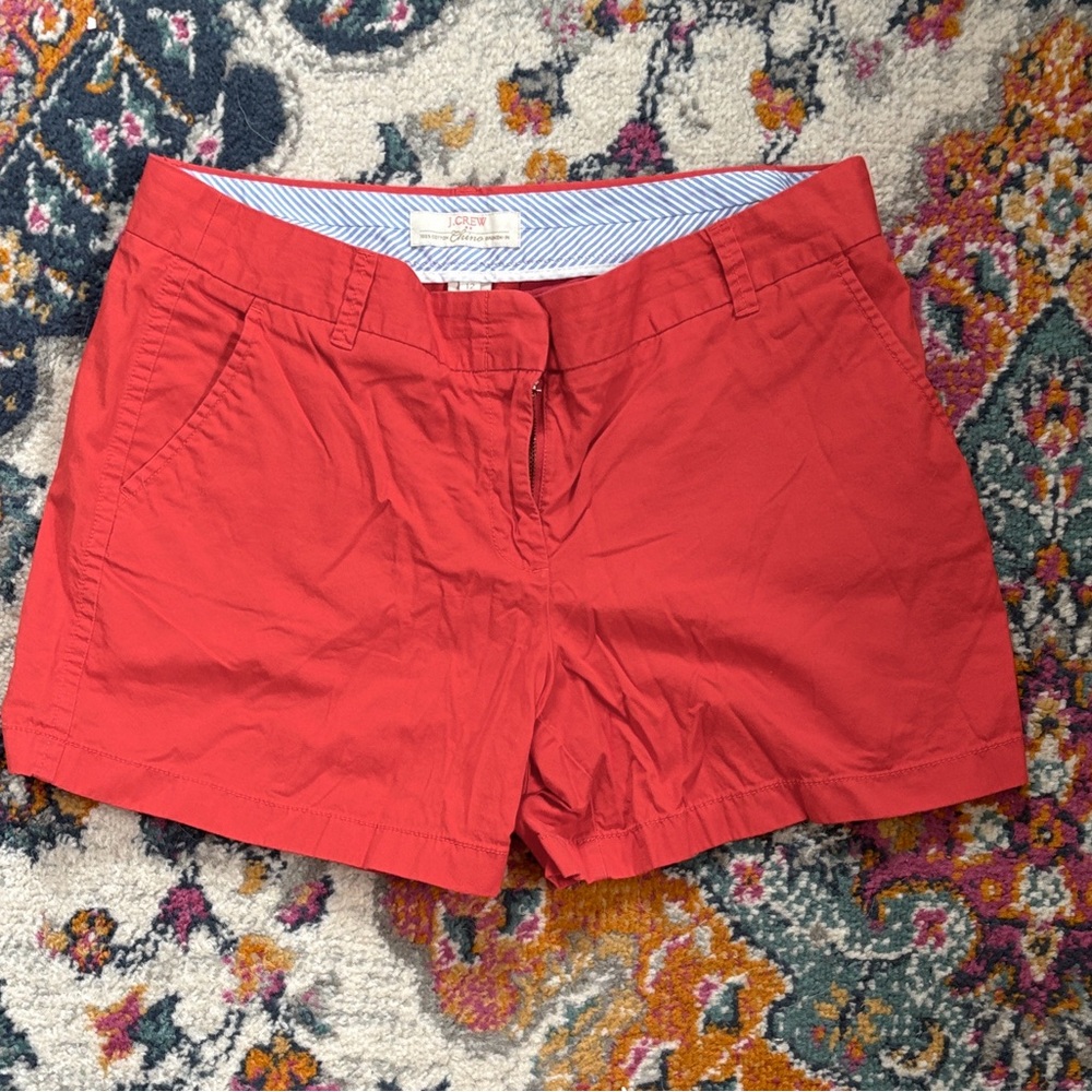 J. Crew Coral-Red Chino Bermuda Shorts